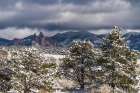 USA, New Mexico, Cibola National Forest. Fresh snow on Sawtooth Mountains. Art Print